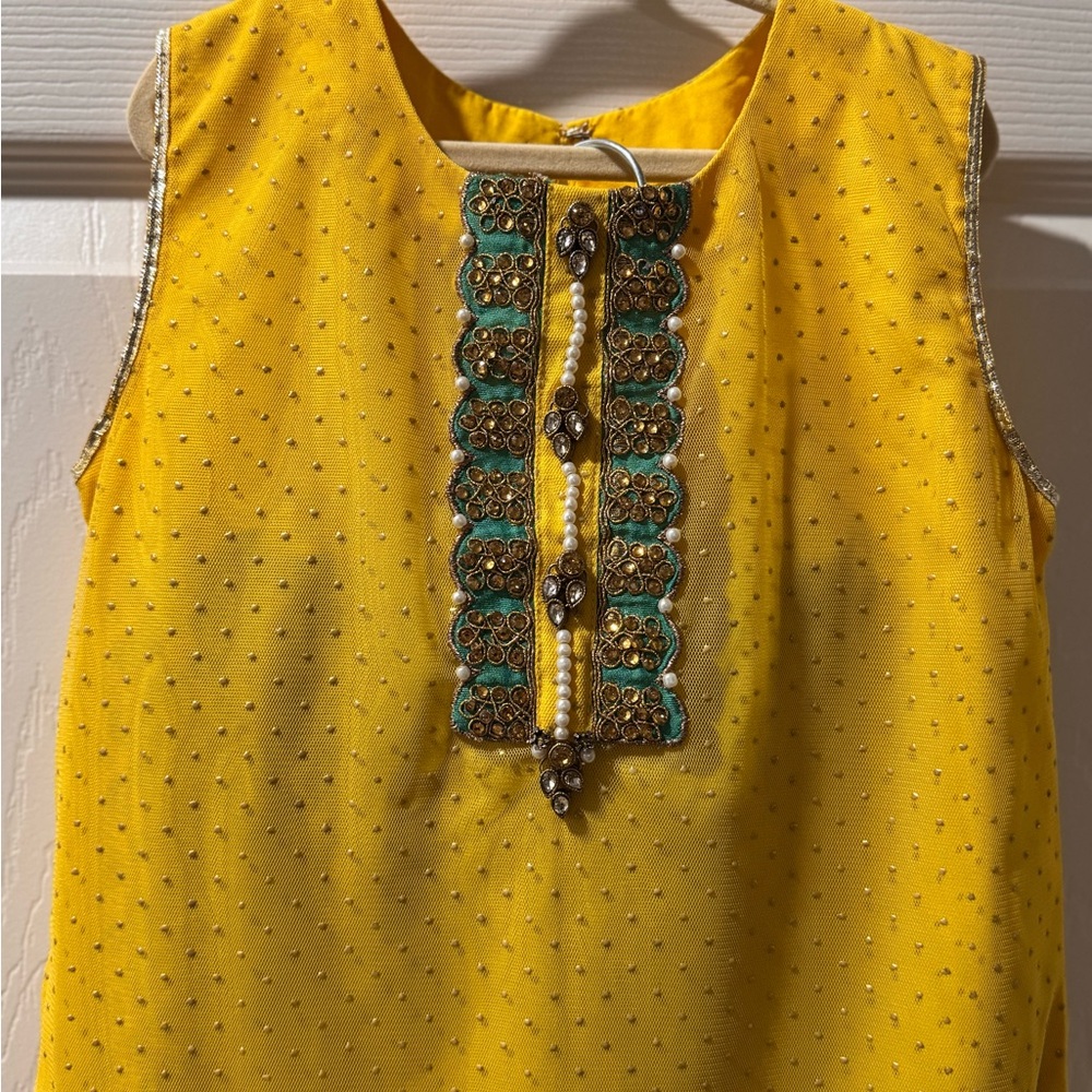 Yellow Embellished Kids Dress